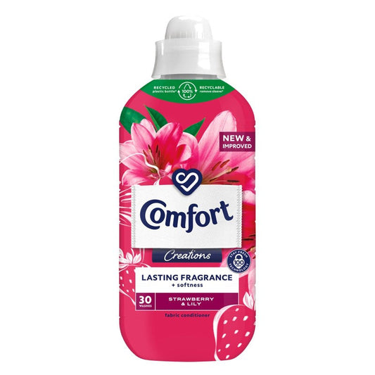 COMFORT CREATIONS FABRIC CONDITIONER STRAWBERRY 30 WASH 900ML PK8