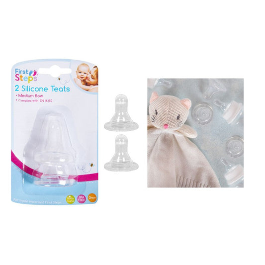 FIRST STEPS BABY BOTTLE SILICONE TEATS 2 PACK